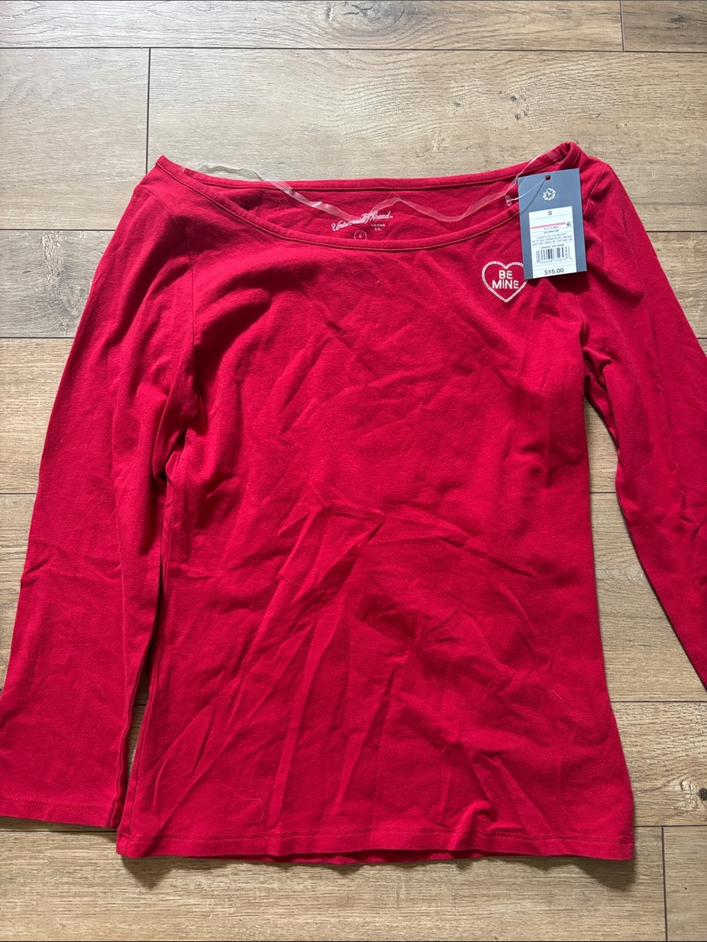 Bundle 3/$15 Universal Thread Red Long Sleeve Tee with 'Be Mine' Heart